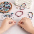 thumbnail image 2 of CHUANK Quefe 500pcs Craft Beads for Jewelry Making  for Bracelets Making Space Acrylic Beads in Ink Patterns with 50pcs Spacer Beads and Crystal String (8mm), 2 of 7