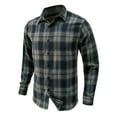 thumbnail image 2 of Larisalt Flannel Shirt For Men,Men's Long Sleeve Classic Woven Shirt Gray,XXL, 2 of 5
