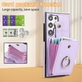 thumbnail image 2 of Compatible with Samsung Galaxy S25 Ultra Wallet Case, PU Leather Case with Card Holder, 360° Rotation Ring Kickstand, Shoulder Strap, Magnetic Snap Protective Case Designed for S25 Ultra, Purple, 2 of 10