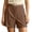 Brown, variant on Womens Summer High Waist Shorts Roll Up Pleated Zippered Wrap Hem Wide Leg Shorts with Pockets Brown,2XL