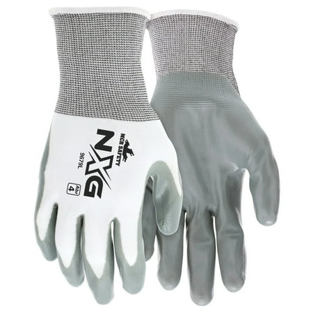 

MCR Safety NXGA Work Gloves 13 Gauge White Nylon Shell Gray Nitrile (1 Pair)