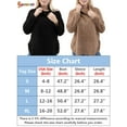 thumbnail image 4 of Spencer Oversized Women's Turtleneck Sweaters Long Batwing Sleeve Spilt Hem Tunic Pullover Sweater Knit Tops (M, Khaki), 4 of 7