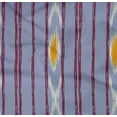thumbnail image 4 of oneOone Tissu Popeline Sergé en Coton Biologique Imprimé Ikat Rayé BTY 42 Pouces de Large, 4 of 4