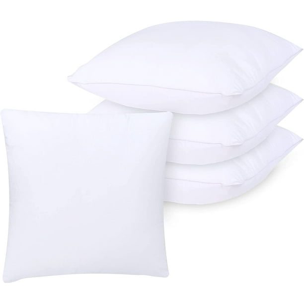 Gold Textiles White Throw Pillows Insert 4 Piece 16x16 inches Polyester