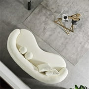 Bursa Japandi Style Luxury Modern Boucle Fabric Curvy Ivory Couch
