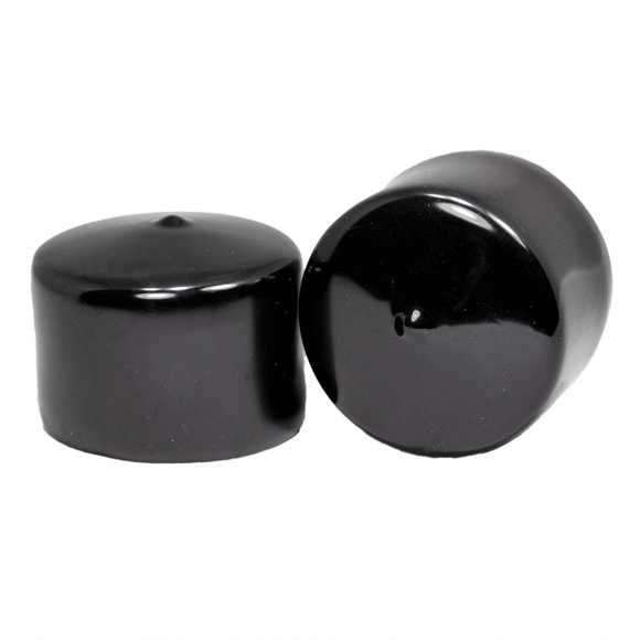 Fabricado en Estados Unidos Prescott Plastics Inserto de tapón de vinilo redondo de 2,25 pulgadas (paquete de 4) Tapa de extremo de goma negra para tubo de metal, inserto deslizante para postes de tub