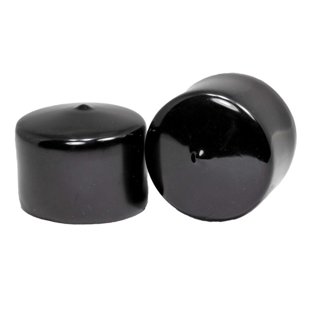 Fabricado en Estados Unidos Prescott Plastics Inserto de tapón de vinilo redondo de 2,25 pulgadas (paquete de 4) Tapa de extremo de goma negra para tubo de metal, inserto deslizante para postes de tub