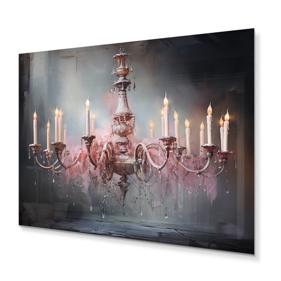 Designart "Minimalist Brilliance of Chandeliers I" Chandelier Metal Art Print