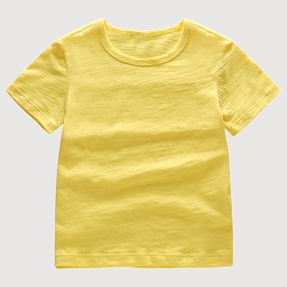 Gyujnb Short Sleeve Crew Neck T Shirt Casual Solid Soft Breathable Top (Toddler, Big Boys),11-12 Years