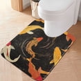 thumbnail image 2 of Yayeee Bath Rugs for Bathroom Floor Set of 2 Non Slip Fluffy Soft Absorbent Mat, Black Fish Pattern, 2 of 7