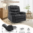 thumbnail image 5 of Korser Oversized Swivel Rocker Recliner Chair with Massage and Heating for Living Room,Grey, 5 of 9