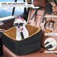 thumbnail image 5 of Dog Car Seat for Small Medium Dogs,Detachable Washable Dog Booster Seat Under 30lbs, Pet Car Seat Travel Bed with Storage Pockets and Dog Safety Belt(Black/Brown), 5 of 11