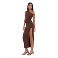 thumbnail image 2 of Forever 21 Women’s Maxi Dress with Side Ruching Detail and High Neckline, Sleek Fitted Silhouette with Side Slit for Evening and Special Occasions, XS-XL, 2 of 6
