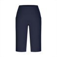 thumbnail image 3 of FYEGRE Women's Bermuda Long Shorts 14" Knee Length Capris Pants High Waisted Athletic Shorts with Pockets Navy L, 3 of 4