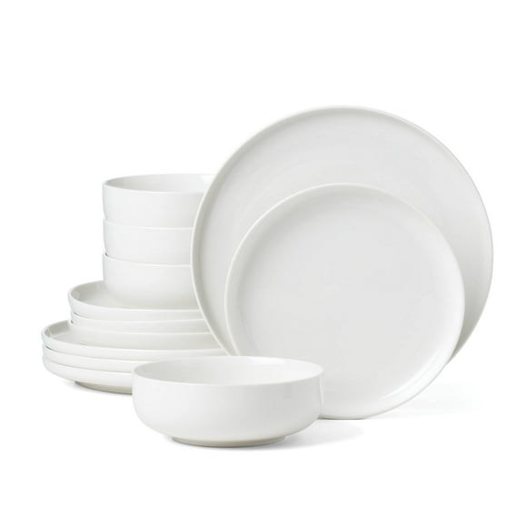 Oneida 365 24 Seven White 12 Piece Dinnerware Set, 12-piece
