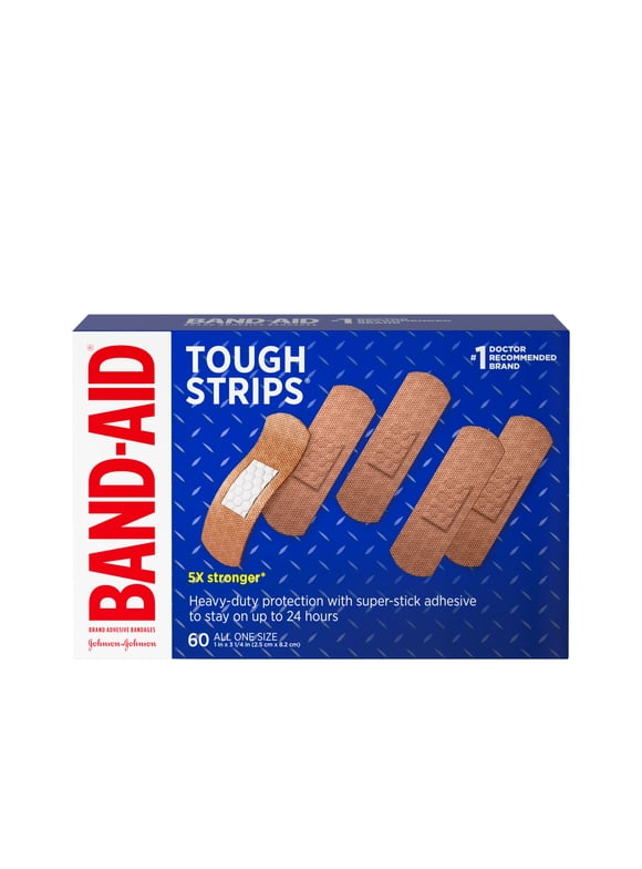 Band-Aid Brand Tough Strips Adhesive Bandage, All One Size, 60 ct