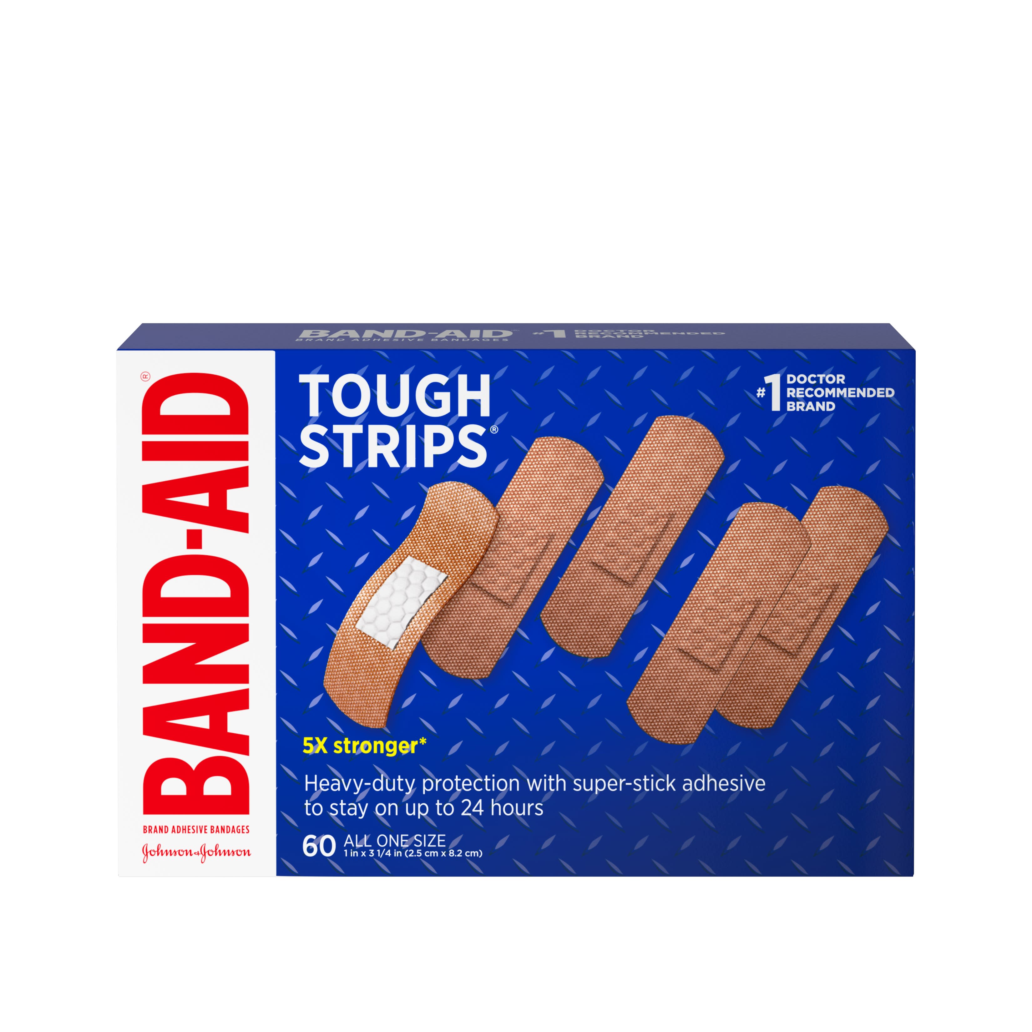  Band Aid Brand Tough Strips Adhesive Bandage All One Size 60 Ct 
