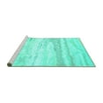 thumbnail image 2 of Ahgly Company Machine Washable Indoor Square Abstract Turquoise Blue Contemporary Area Rugs, 8' Square, 2 of 4