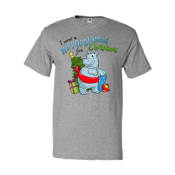 Inktastic I Want a Hippopotamus for Christmas T-Shirt