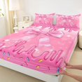 thumbnail image 3 of jejeloiu Kawaii Cartoon Bow Twin Sheet Sets,Pink Ice Cream Pattern Bedding For Girl Kids 3 Pieces, 3 of 7