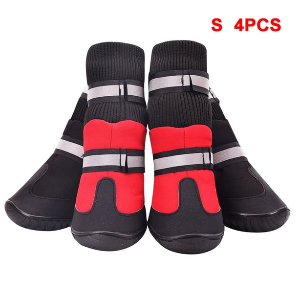 Zapatos Para Perros De Cintura Alta Golden Retriever Samos Husky, Impermeables, Antideslizantes, Para Invierno, Pies Para Perros, Botas Grandes De Algodón Para Perros, Zapatos Para Mascotas 4 Uds. sonducket PT001541-01