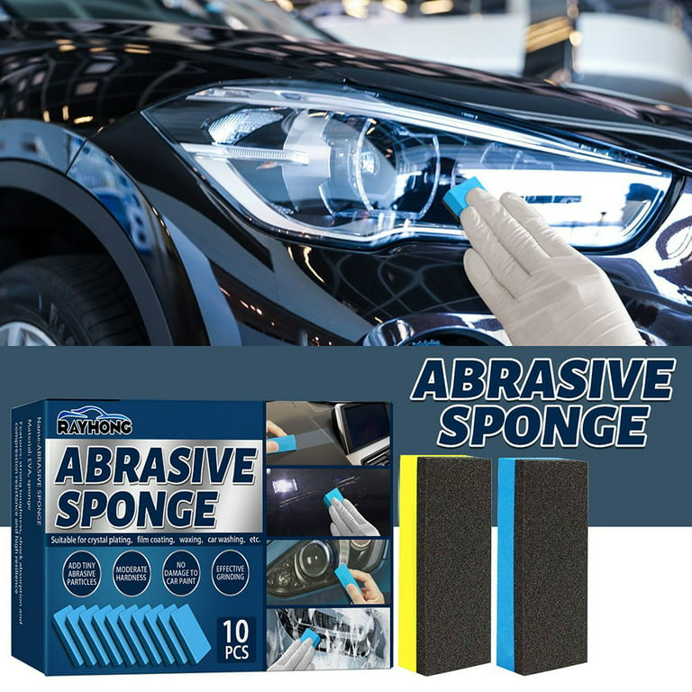 10pcs Waxing Polish Wax Sponge Applicator Pads Vehicle Glass Clean (Blue)