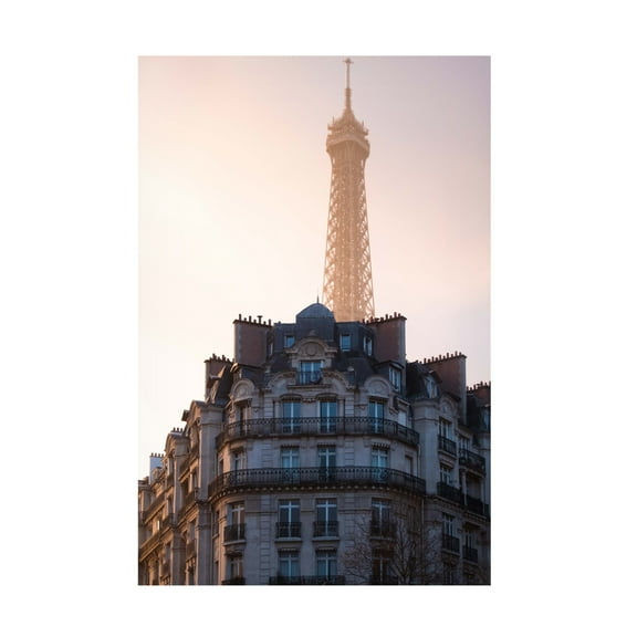 Trademark Fine Art Yochai Chodus The Peeking Eiffel Canvas Wall Art
