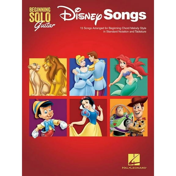 Disney Songs - Beginning Solo Guitar: 15 Songs Arranged for Beginning Chord Melody Style in Standard Notation and Tablat, (Paperback)