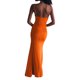 thumbnail image 3 of Txlixc Vestido largo ahuecado para mujer, sin mangas, de color sólido, de corte bajo, fruncido, de una pieza, vestido ajustado sin espalda con abertura alta Txlixc Moda, 3 of 9