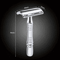 thumbnail image 3 of EXLEAF Classic 3-Piece Double Edge Safety Razor Wet Shaving for Men Women with Platinum Blade and Mirrored Travel Case, 3 of 9