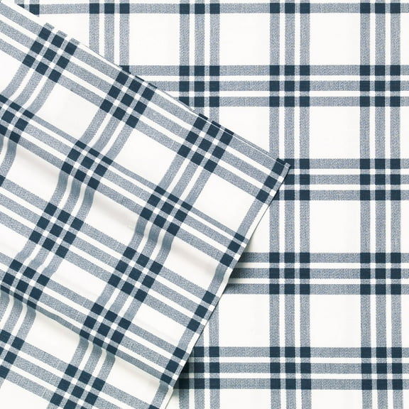 Eddie Bauer Labrador Fields Sheet Set Color: Blue Plaid Size: KING SET