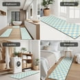 thumbnail image 5 of Light Blue and Cream Checkered Pattern Kitchen Rugs Sets Of 3,Kitchen Runner Rugs Non Skid Washable,Decorative Kitchen Floor Mats for Kitchen,Sink,Laundry,17"x30"+ 17"x47" + 17"x59", 5 of 6