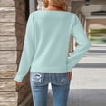 thumbnail image 5 of Women's Hollowout Long Sleeve Knit Pullover Top Loose Fit Crewneck Sweater For Daily Wear Office Outing Holiday Outfits, 5 of 9