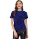 thumbnail image 1 of Blusa de fiesta de manga corta con cuello redondo y lentejuelas de terciopelo para mujer Azul brillante XS, 1 of 4