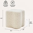 thumbnail image 2 of Casa Pura Furniture Ottoman Clover-Shaped Off-White Velvet 250 lb Capacity 15.7 in, 2 of 7