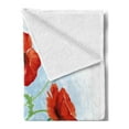 thumbnail image 2 of Floral Soft Flannel Fleece Throw Blanket, Poppy Flowers Bouquet Meadow Beauty Rural Petal of Fragrance Image, Cozy Plush for Indoor and Outdoor Use, 50" x 70", Fern Green Pale Blue, by Ambesonne, 2 of 5