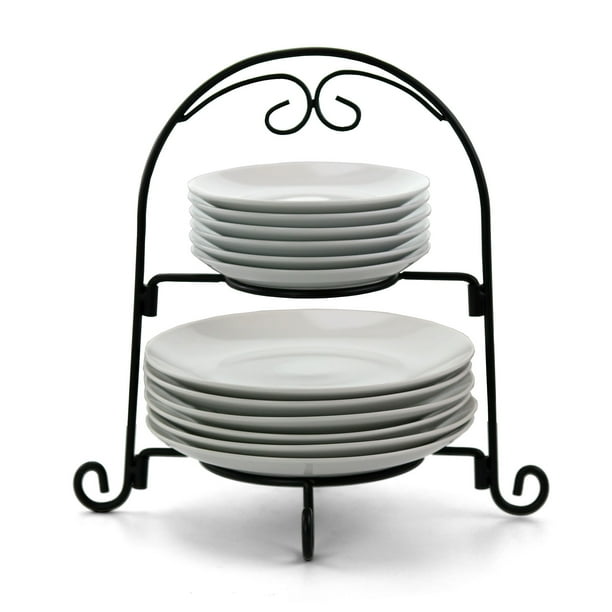 Gibson Elite Gracious Dining 13 Piece Ceramic Serving Plate Set with