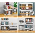 thumbnail image 4 of Lot de 3 Bacs de Rangement Empilables de 19 Gallons Organisateur de Garde-Robe Boîte Conteneur en Plastique, 4 of 7