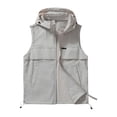 thumbnail image 4 of USNSM Mens Hoodie Casual Lightweight Golf Vest Outerwear with Pockets Zip Up Solid Color Sleeveless Softshell Jacket for Running Hiking Gray XXL, 4 of 9