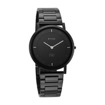 Titan Edge Men's Ultra Slim Analog Watch – Black Dial, Black Stainless Steel Strap, 1595NM01