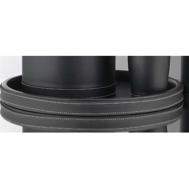 Kraftware Corp. 68730 Stitched Black 14 Inches Stitched Tray