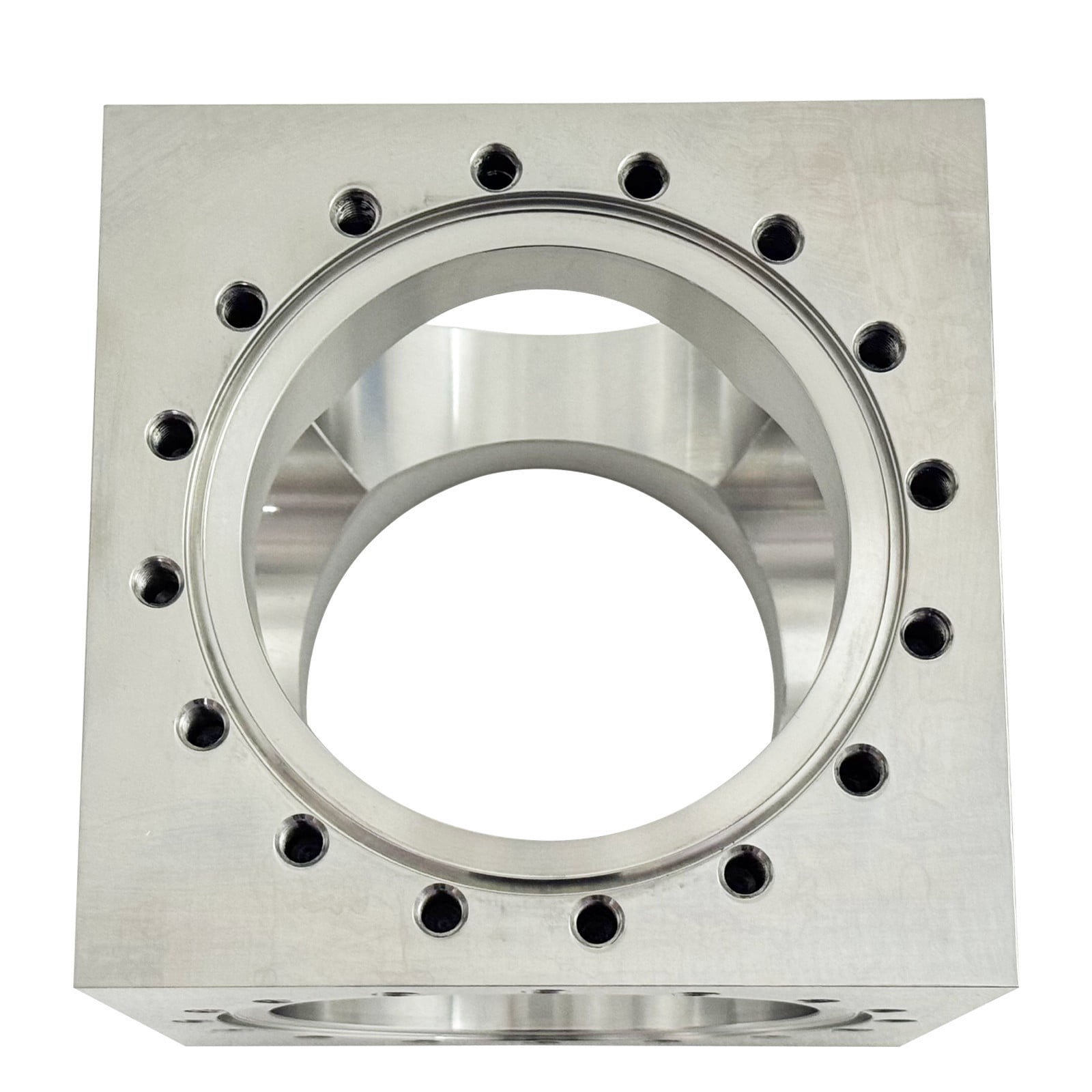 M8 Conflat UHV 6-Way Cube Flange Ultra High Vacuum Chamber 304SS CF100