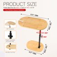 thumbnail image 2 of Bamboo Tray Table for Couch Arm, Side Table with 360° Rotating Holder, Height Adjustable Bamboo Narrow Side Table Sofa Table Bed Tray, 2 of 7