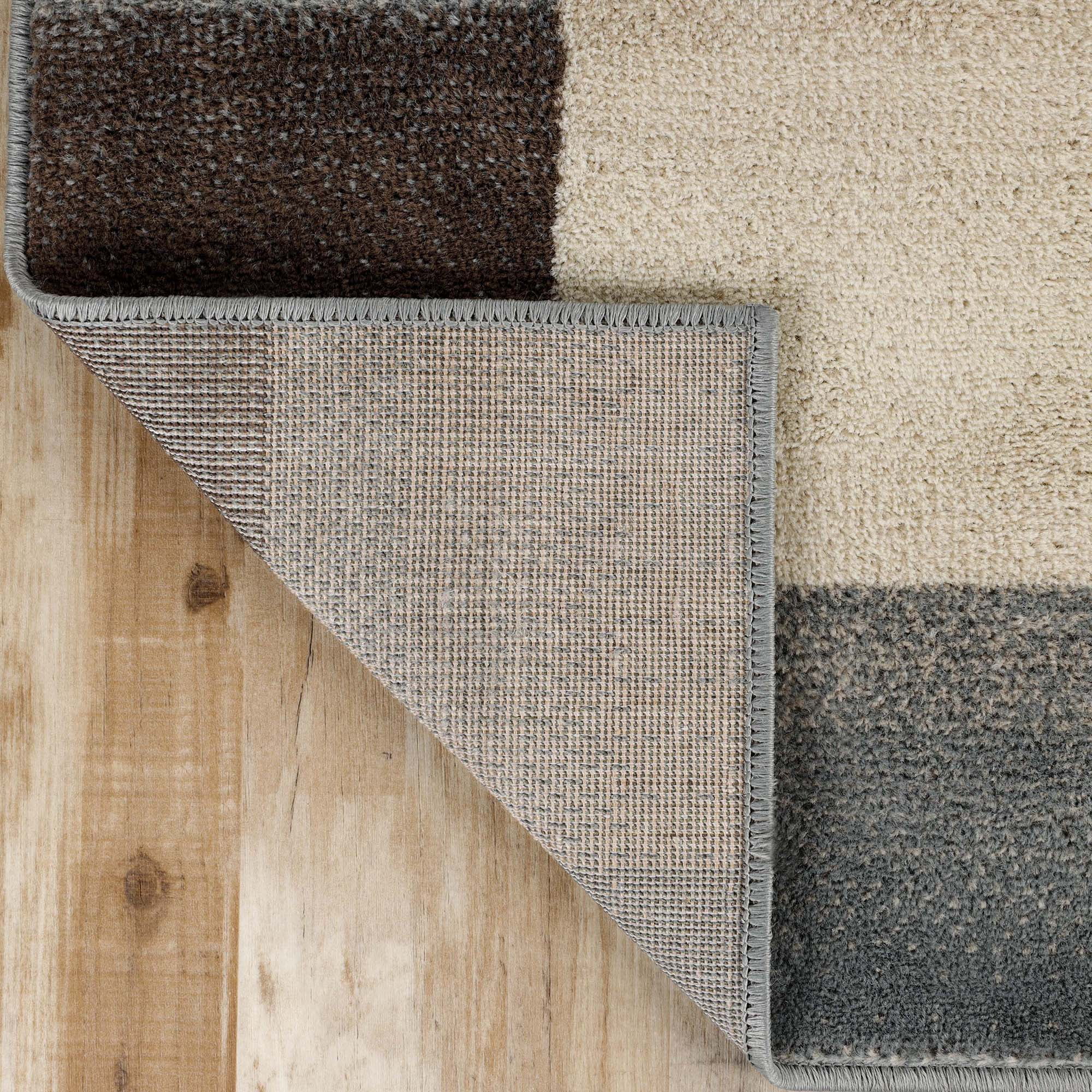 Superior Modern Geometric Fire Retardant and Anti-Static Indoor Area Rug, 5'x8', Grey