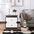 thumbnail image 3 of Furniture of America Micah 2-Drawer End Table, Walnut and White, 3 of 8