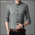 thumbnail image 3 of Taoboo 2022 Primavera Otoño Nueva Llegada Camisa de Hombre Casual de Alta Calidad Slim Fit Tops de Negocios de Color Puro Ropa Clásica de Hombre, 3 of 5