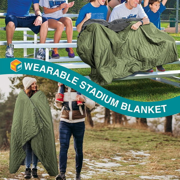 Sun CUBE Large Waterproof Outdoor Blanket Fleece Lining Windproof Stadium Blanket For Sports Picnic Park Portable Camping Blanket Car Boat