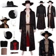 thumbnail image 2 of Disfraz de Cosplay de Dracule Mihawk, sombrero de fantasía, collar, pieza de acción en vivo para TV, disfraz para adultos, ropa de fiesta de Halloween de fantasía para hombres, 2 of 5
