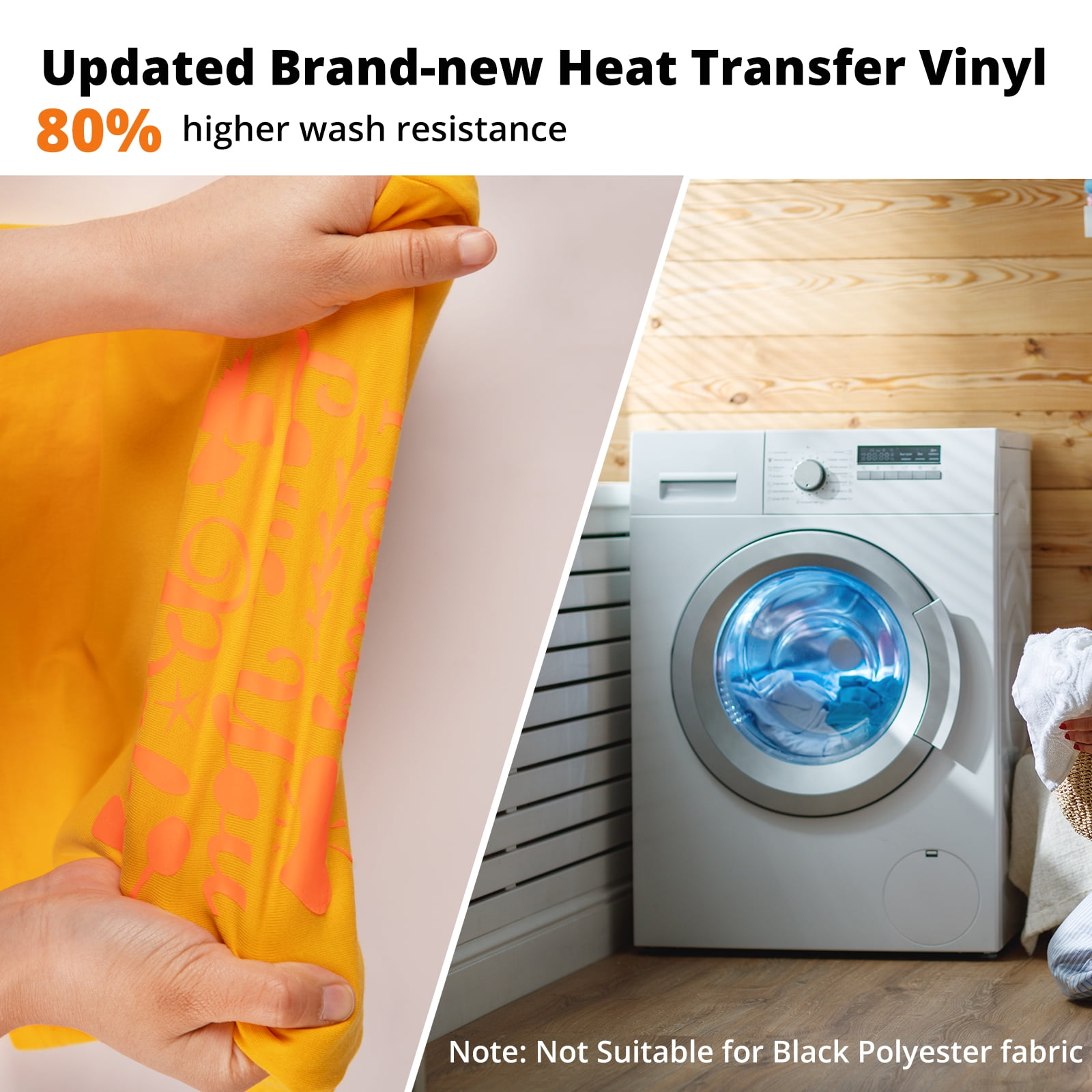 HTVRONT 90 Sheets 12" x 10" HTV Heat Transfer Vinyl Bundles Iron on for T-Shirts, Easy Transfers