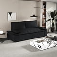 thumbnail image 5 of 70" Sleeper Sofa with Pull Out Bed,3-in-1 Velvet Convertible Sofa Bed with Side Storage,Queen Size Sleeper Sofa Loveseat with Adjustable Backrest and 2 Pillows for Living Room,Black, 5 of 9